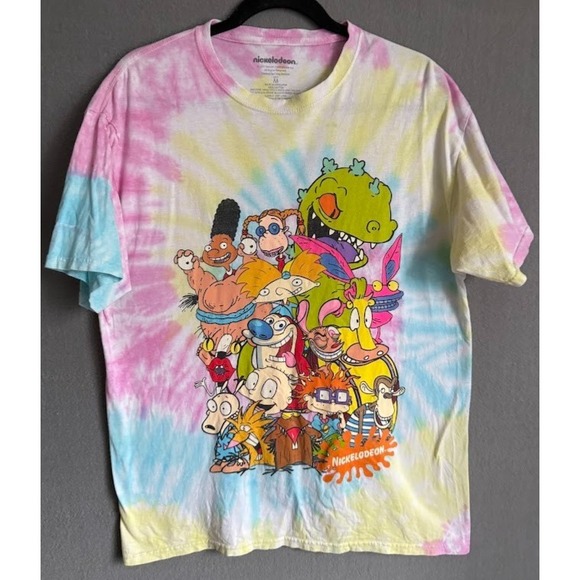 Nickelodeon Other - Nickelodeon 90s Cartoons T Shirt Men M Multicolor Retro Style 100% Cotton Casual